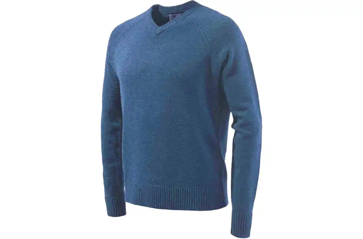 Beretta Men's Classic V-neck Sweater Small Blue W/logo